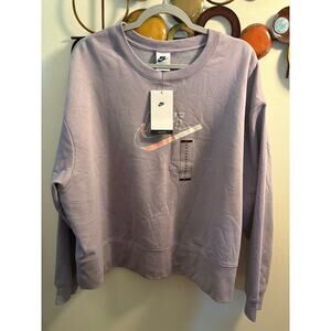 Women’s 2x Nike purple sweatshirt with a coral swoosh